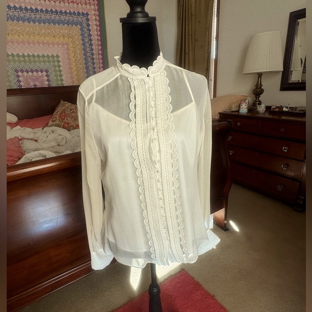 Tahari two piece formal silk shirt and cami
